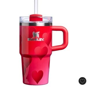 NWT Stanley Red Heart Design Valentine Tumbler with Straw 20oz